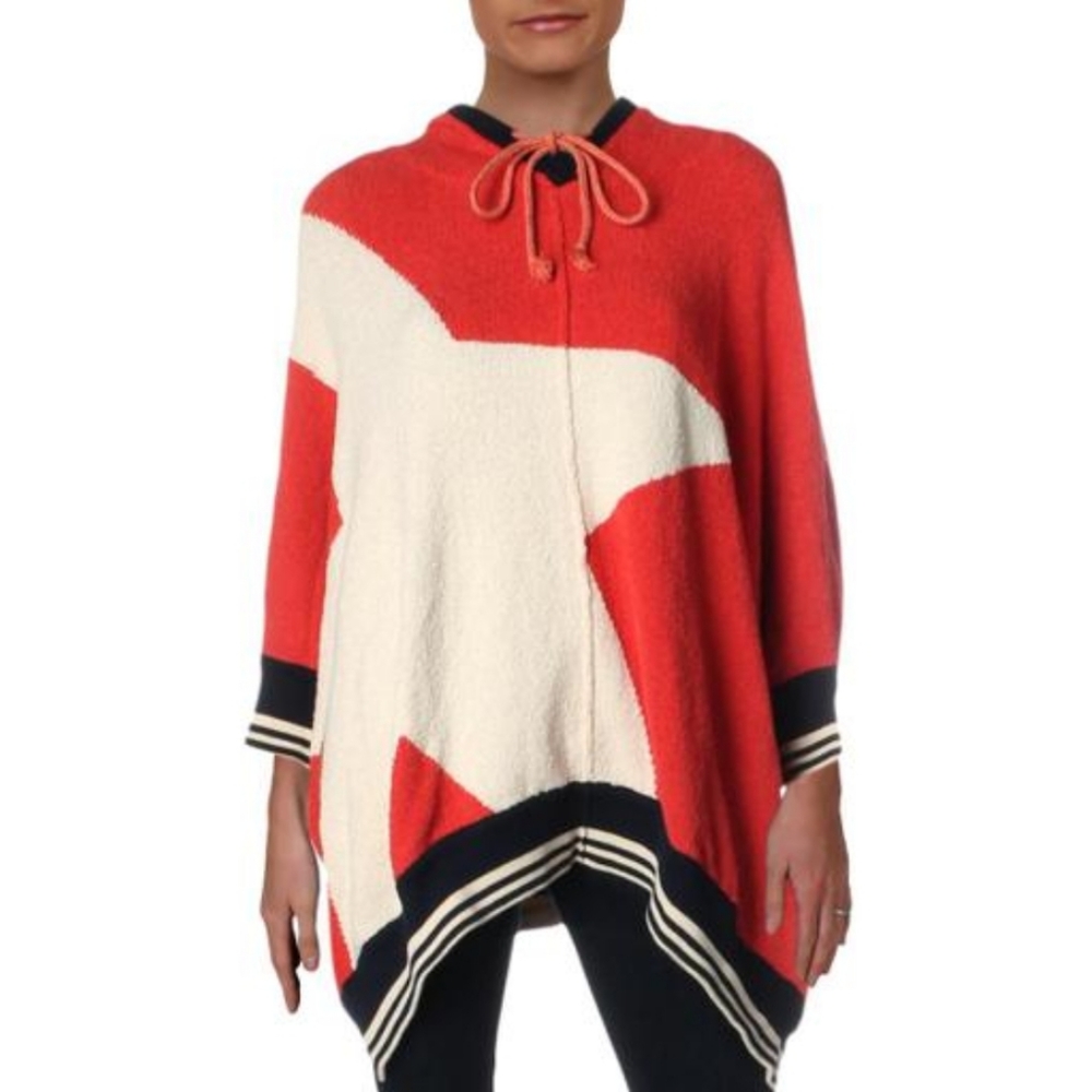 FREE PEOPLE Oversized Batwing Star Hooded Sweater